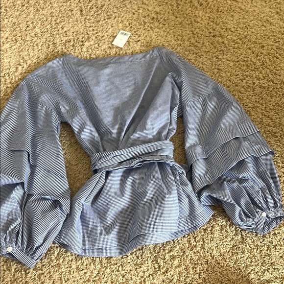 Banana Republic Blue Striped Women's Top XS - Picture 5 of 6